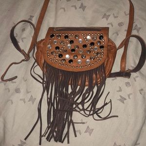 Fringe free people purse